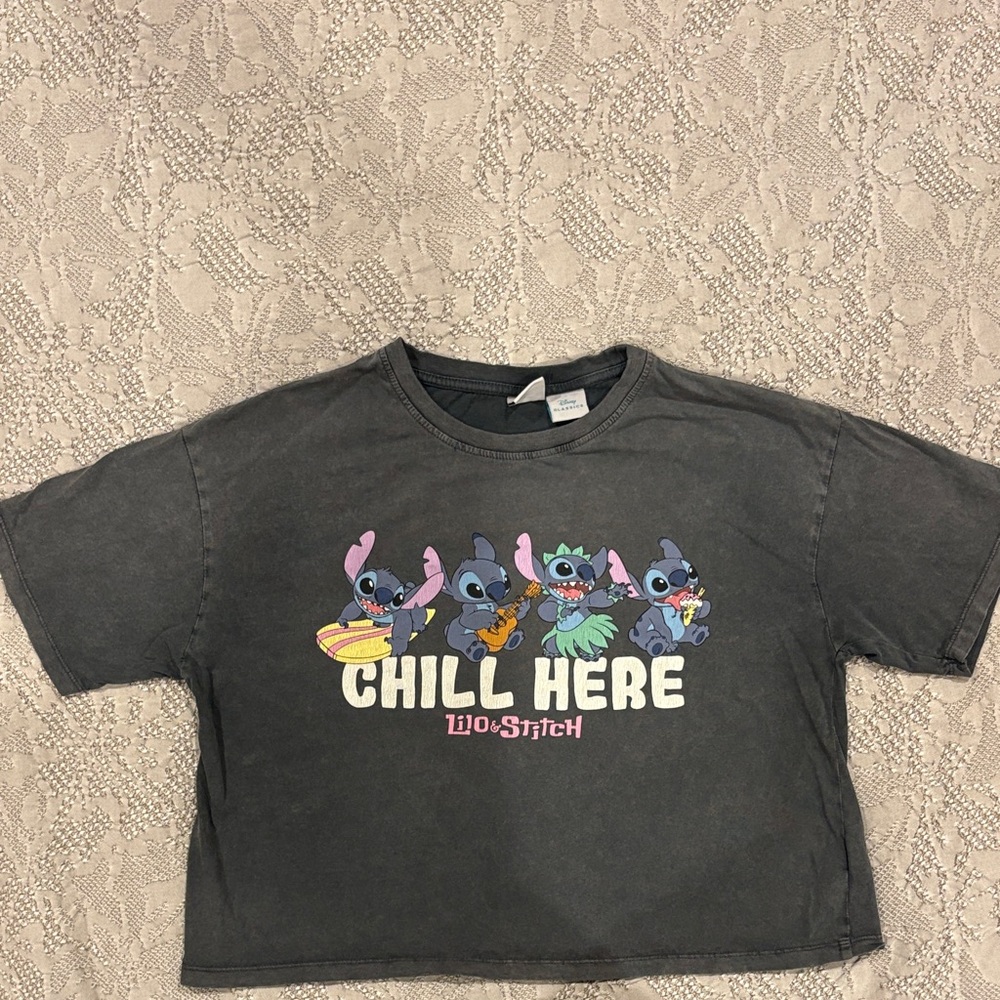 Zara + Disney Kids Black Lilo & Stitch T-Shirt